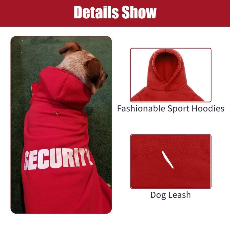 BINGPET Security Dog Hoodies Puppy Sweater Cold Weather Dog Coats Soft Brushed Fleece Pet Clothes Hooded Sweatshirt for Dog Cat - Image 3